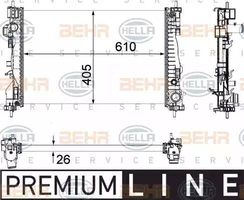 BEHR HELLA Service 8MK 376 756-251 - Radiatore, Raffreddamento motore www.autoricambit.com