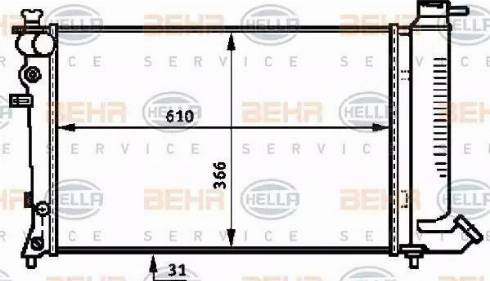 BEHR HELLA Service 8MK 376 750-151 - Radiatore, Raffreddamento motore www.autoricambit.com