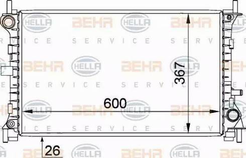 BEHR HELLA Service 8MK 376 764-031 - Radiatore, Raffreddamento motore www.autoricambit.com