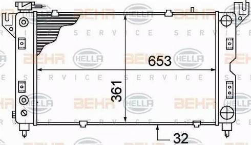 BEHR HELLA Service 8MK 376 766-521 - Radiatore, Raffreddamento motore www.autoricambit.com