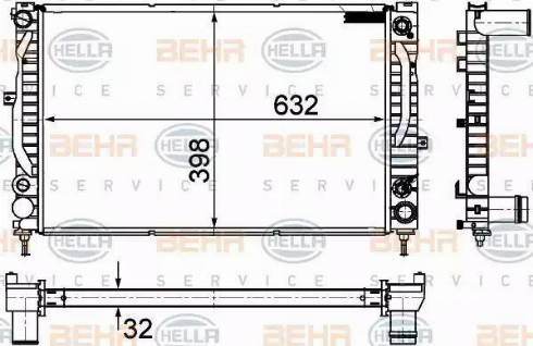 BEHR HELLA Service 8MK 376 766-141 - Radiatore, Raffreddamento motore www.autoricambit.com