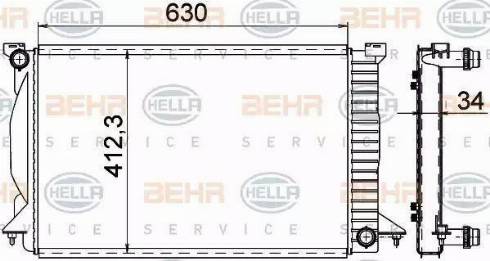 BEHR HELLA Service 8MK 376 766-334 - Radiatore, Raffreddamento motore www.autoricambit.com