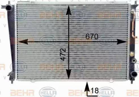 BEHR HELLA Service 8MK 376 763-101 - Radiatore, Raffreddamento motore www.autoricambit.com