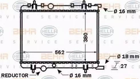 BEHR HELLA Service 8MK 376 767-091 - Radiatore, Raffreddamento motore www.autoricambit.com