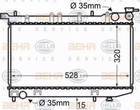 BEHR HELLA Service 8MK 376 704-741 - Radiatore, Raffreddamento motore www.autoricambit.com