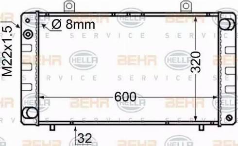 BEHR HELLA Service 8MK 376 705-651 - Radiatore, Raffreddamento motore www.autoricambit.com