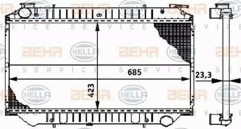 BEHR HELLA Service 8MK 376 706-441 - Radiatore, Raffreddamento motore www.autoricambit.com