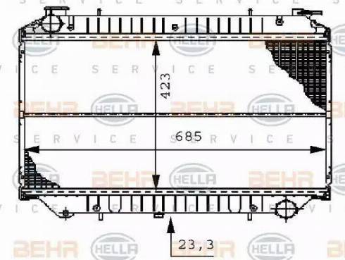 BEHR HELLA Service 8MK 376 706-531 - Radiatore, Raffreddamento motore www.autoricambit.com