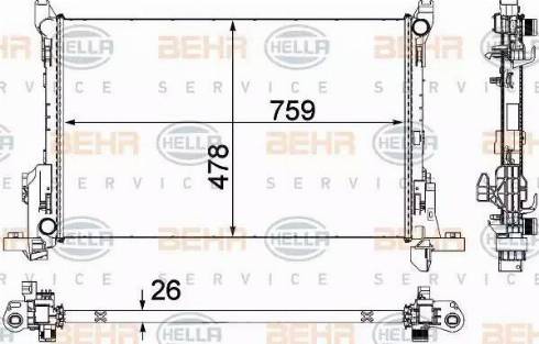 BEHR HELLA Service 8MK 376 701-601 - Radiatore, Raffreddamento motore www.autoricambit.com