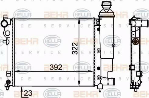 BEHR HELLA Service 8MK 376 701-684 - Radiatore, Raffreddamento motore www.autoricambit.com