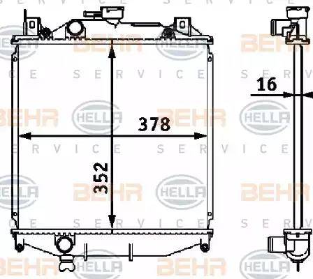 BEHR HELLA Service 8MK 376 708-201 - Radiatore, Raffreddamento motore www.autoricambit.com