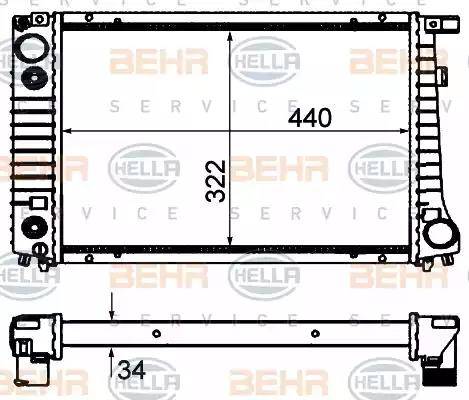 BEHR HELLA Service 8MK 376 703-024 - Radiatore, Raffreddamento motore www.autoricambit.com