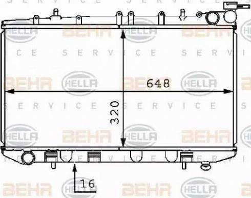 BEHR HELLA Service 8MK 376 707-491 - Radiatore, Raffreddamento motore www.autoricambit.com