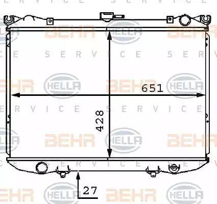 BEHR HELLA Service 8MK 376 707-521 - Radiatore, Raffreddamento motore www.autoricambit.com