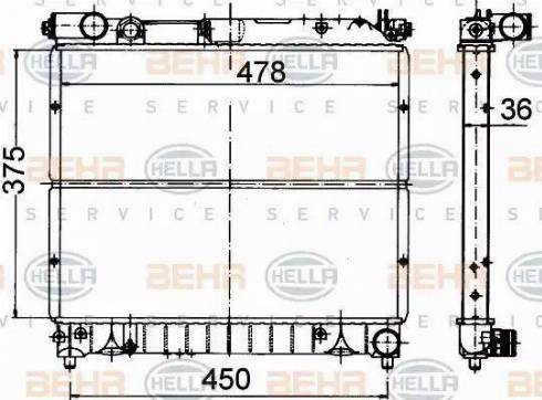 BEHR HELLA Service 8MK 376 707-051 - Radiatore, Raffreddamento motore www.autoricambit.com