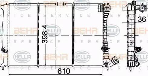 BEHR HELLA Service 8MK 376 707-171 - Radiatore, Raffreddamento motore www.autoricambit.com