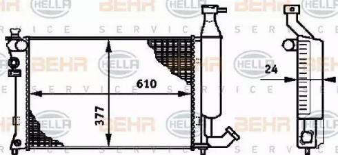 BEHR HELLA Service 8MK 376 719-501 - Radiatore, Raffreddamento motore www.autoricambit.com