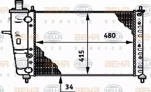 BEHR HELLA Service 8MK 376 719-531 - Radiatore, Raffreddamento motore www.autoricambit.com