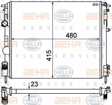 BEHR HELLA Service 8MK 376 719-691 - Radiatore, Raffreddamento motore www.autoricambit.com