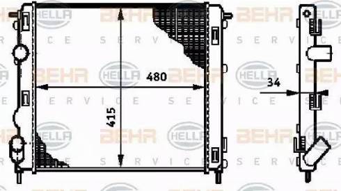 BEHR HELLA Service 8MK 376 719-681 - Radiatore, Raffreddamento motore www.autoricambit.com