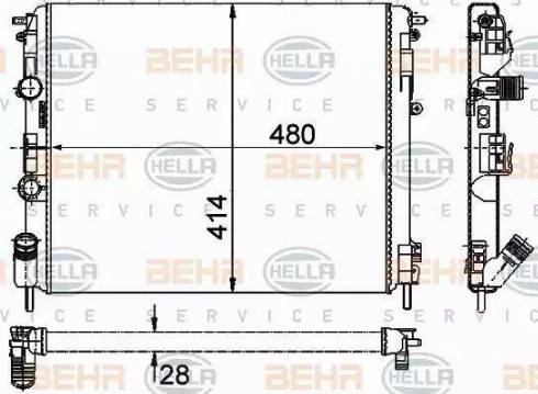 BEHR HELLA Service 8MK 376 719-671 - Radiatore, Raffreddamento motore www.autoricambit.com