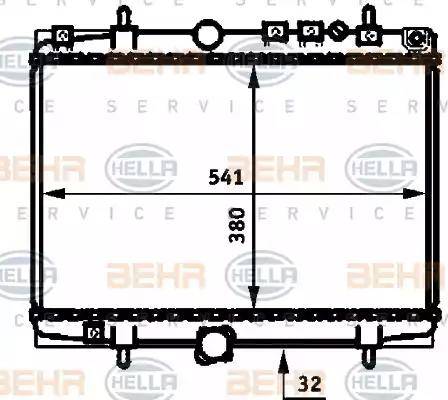 BEHR HELLA Service 8MK 376 714-411 - Radiatore, Raffreddamento motore www.autoricambit.com