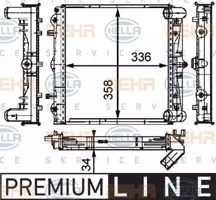 BEHR HELLA Service 8MK 376 714-291 - Radiatore, Raffreddamento motore www.autoricambit.com