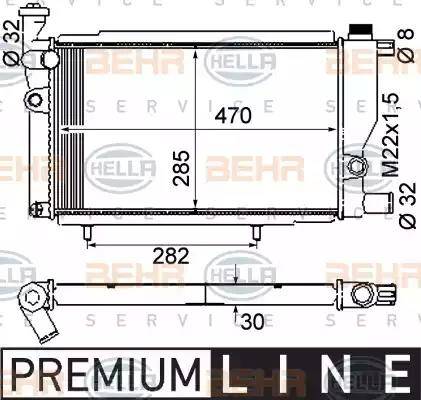 BEHR HELLA Service 8MK 376 715-381 - Radiatore, Raffreddamento motore www.autoricambit.com