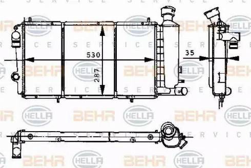 BEHR HELLA Service 8MK 376 715-371 - Radiatore, Raffreddamento motore www.autoricambit.com