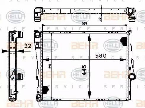 BEHR HELLA Service 8MK 376 716-244 - Radiatore, Raffreddamento motore www.autoricambit.com