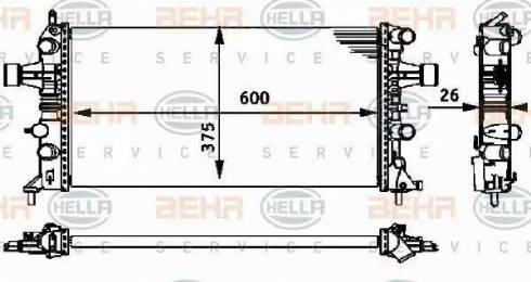 BEHR HELLA Service 8MK 376 710-664 - Radiatore, Raffreddamento motore www.autoricambit.com