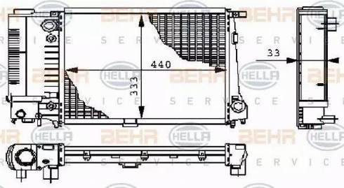 BEHR HELLA Service 8MK 376 711-591 - Radiatore, Raffreddamento motore www.autoricambit.com