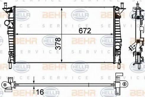 BEHR HELLA Service 8MK 376 711-011 - Radiatore, Raffreddamento motore www.autoricambit.com