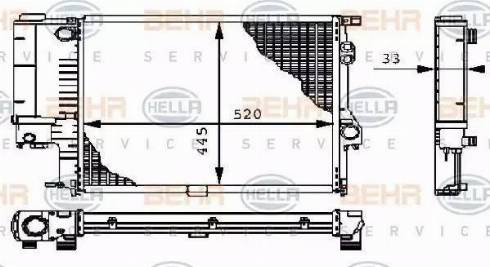 BEHR HELLA Service 8MK 376 711-121 - Radiatore, Raffreddamento motore www.autoricambit.com