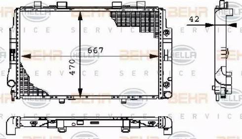 BEHR HELLA Service 8MK 376 711-174 - Radiatore, Raffreddamento motore www.autoricambit.com