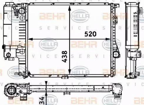 BEHR HELLA Service 8MK 376 711-241 - Radiatore, Raffreddamento motore www.autoricambit.com