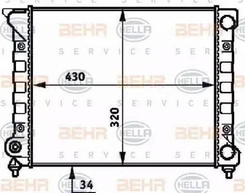 BEHR HELLA Service 8MK 376 718-071 - Radiatore, Raffreddamento motore www.autoricambit.com