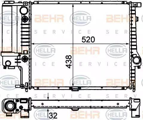 BEHR HELLA Service 8MK 376 713-104 - Radiatore, Raffreddamento motore www.autoricambit.com