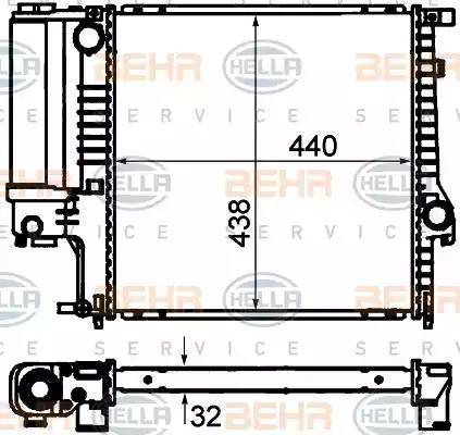 BEHR HELLA Service 8MK 376 713-124 - Radiatore, Raffreddamento motore www.autoricambit.com