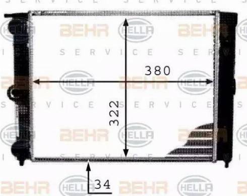 BEHR HELLA Service 8MK 376 713-341 - Radiatore, Raffreddamento motore www.autoricambit.com