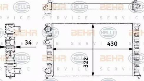 BEHR HELLA Service 8MK 376 713-744 - Radiatore, Raffreddamento motore www.autoricambit.com