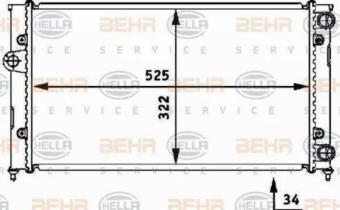 BEHR HELLA Service 8MK 376 713-761 - Radiatore, Raffreddamento motore www.autoricambit.com