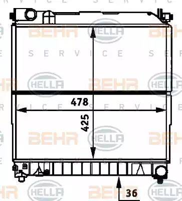 BEHR HELLA Service 8MK 376 717-681 - Radiatore, Raffreddamento motore www.autoricambit.com