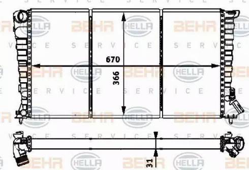 BEHR HELLA Service 8MK 376 717-621 - Radiatore, Raffreddamento motore www.autoricambit.com