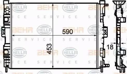 BEHR HELLA Service 8MK 376 781-134 - Radiatore, Raffreddamento motore www.autoricambit.com