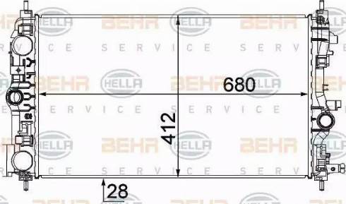 BEHR HELLA Service 8MK 376 787-541 - Radiatore, Raffreddamento motore www.autoricambit.com