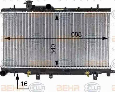 BEHR HELLA Service 8MK 376 787-661 - Radiatore, Raffreddamento motore www.autoricambit.com