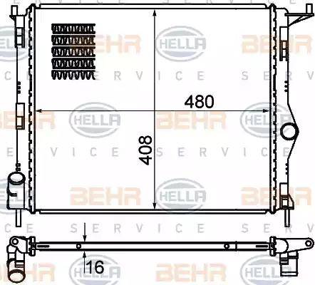 BEHR HELLA Service 8MK 376 787-351 - Radiatore, Raffreddamento motore www.autoricambit.com