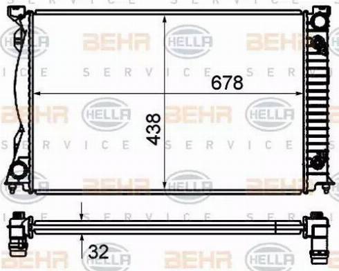 BEHR HELLA Service 8MK 376 735-011 - Radiatore, Raffreddamento motore www.autoricambit.com