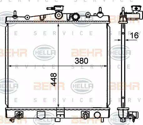 BEHR HELLA Service 8MK 376 735-121 - Radiatore, Raffreddamento motore www.autoricambit.com